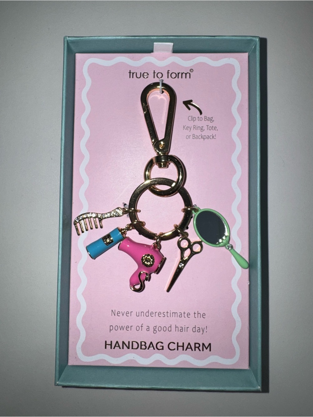🆕 Handbag Charm Keychain - Gold Metal